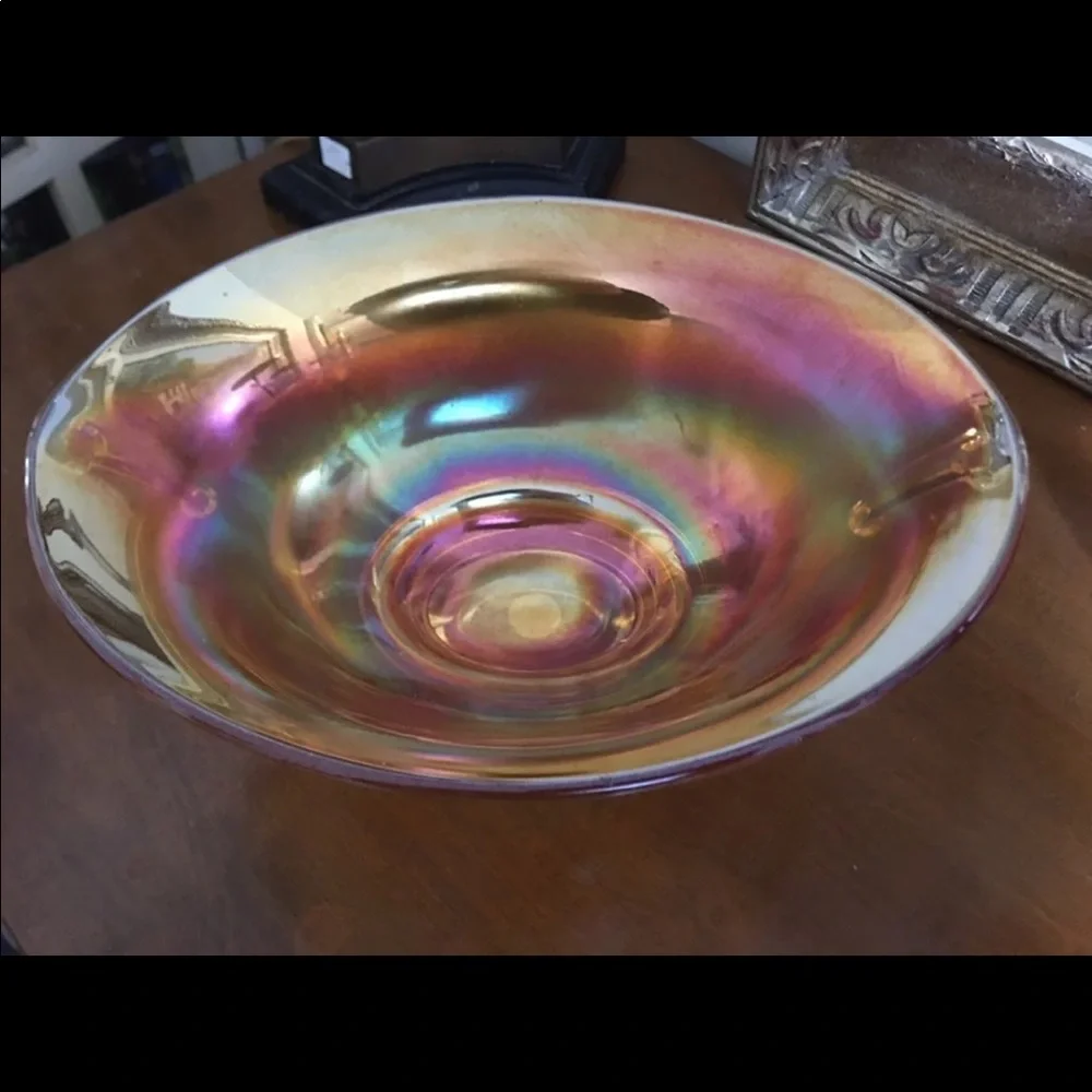 Imperial Carnival Glass Double Scroll Bowl in Marigold Vintage 1920’s - Picture 8 of 8